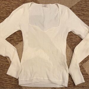 Aritzia White Long Sleeve Top